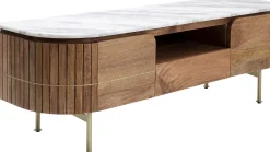 Fashion KARE Design Szafka RTV Grace 145x48 cm drewno mango - blat marmur - KARE