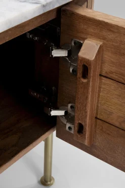 Fashion KARE Design Szafka RTV Grace 145x48 cm drewno mango - blat marmur - KARE