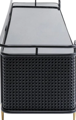 Sale KARE Design Szafka RTV stalowa czarna blat szklany 160x48 cm - KARE