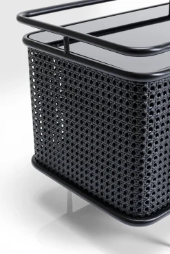 Sale KARE Design Szafka RTV stalowa czarna blat szklany 160x48 cm - KARE