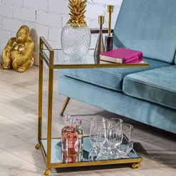 Discount KARE Design Szklanka Diamond Gold Rim 710 ml transparentna - KARE