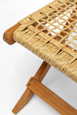 Fashion KARE Design Taboret - podnóżek ogrodowy składany Rio De Janeiro 45x44 cm drewno akacjowe - KARE