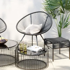 Clearance KARE Design Taboret - podnóżek ogrodowy Acapulco 40x40 cm czarny - KARE