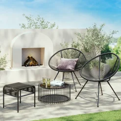 Clearance KARE Design Taboret - podnóżek ogrodowy Acapulco 40x40 cm czarny - KARE