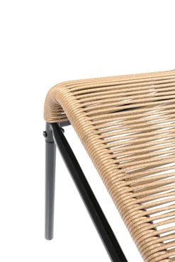 Sale KARE Design Taboret - podnóżek ogrodowy Acapulco 40x40 cm naturalny - nogi czarne - KARE