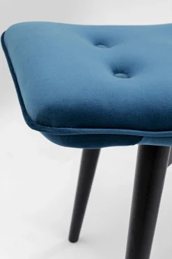 Online KARE Design Taboret - podnóżek Vicky 59x46 cm niebieskozielony - nogi czarne - KARE