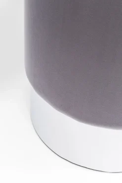 New KARE Design Taboret Cherry Ø35 cm szary podstawa srebrna - KARE