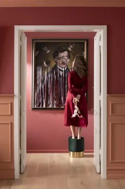 Clearance KARE Design Taboret Cherry Ø35x42 cm ciemnozielony - KARE