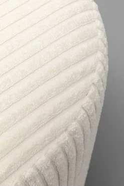 New KARE Design Taboret okrągły tapicerowany beżowy podstawa złota Ø35x42 cm - KARE