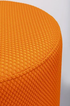 Fashion KARE Design Taboret okrągły tapicerowany pomarańczowy podstawa czarna Ø35x42 cm - KARE