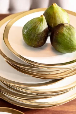 Sale KARE Design Talerz Bell ∅26 cm biało-złoty - KARE