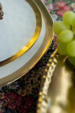 Sale KARE Design Talerz Bell ∅26 cm biało-złoty - KARE