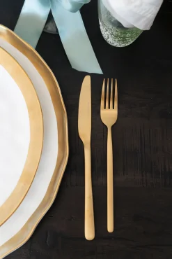 Sale KARE Design Talerz Bell ∅26 cm biało-złoty - KARE