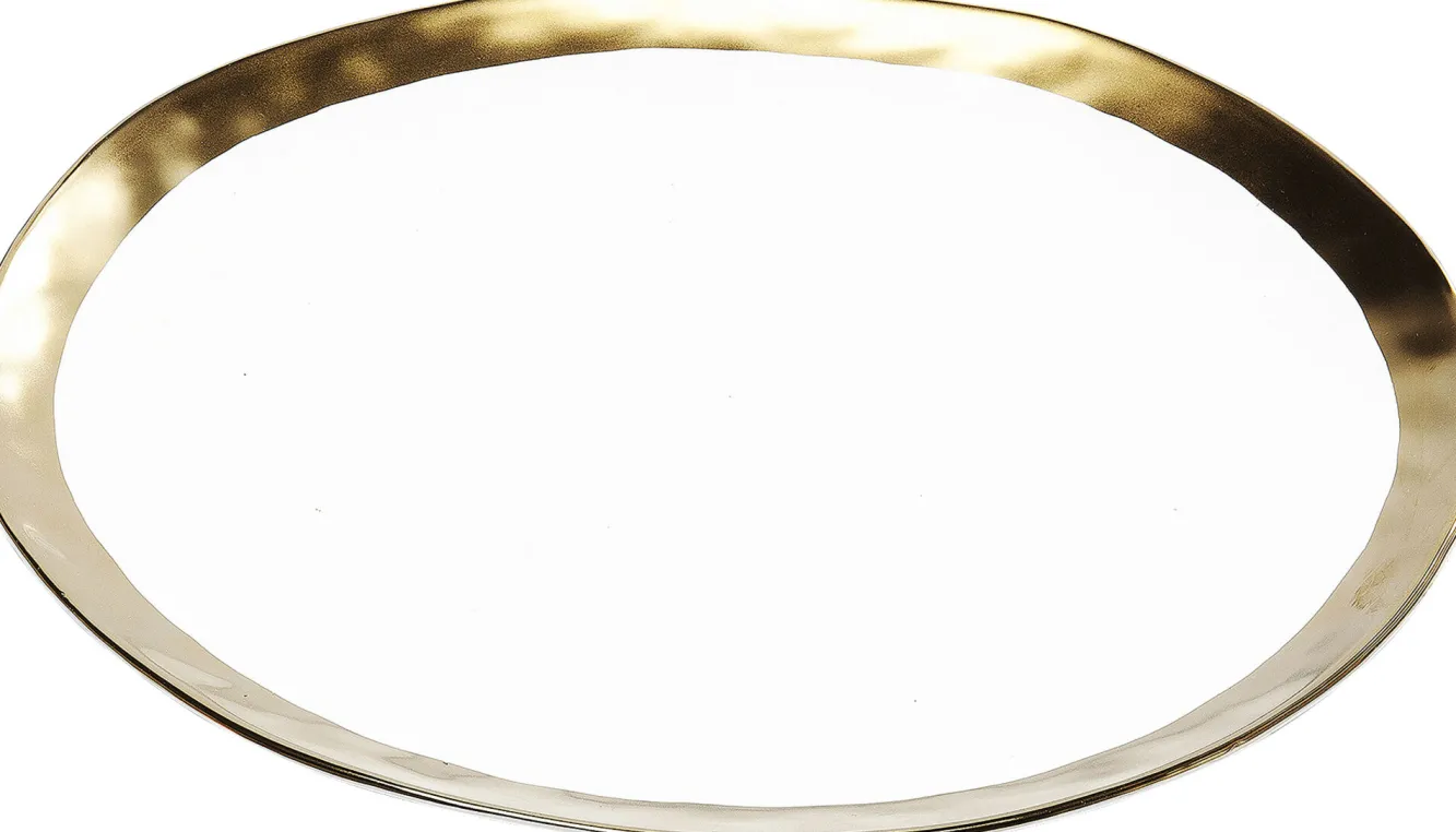 Hot KARE Design Talerz Bell ∅31 cm biało-złoty - KARE