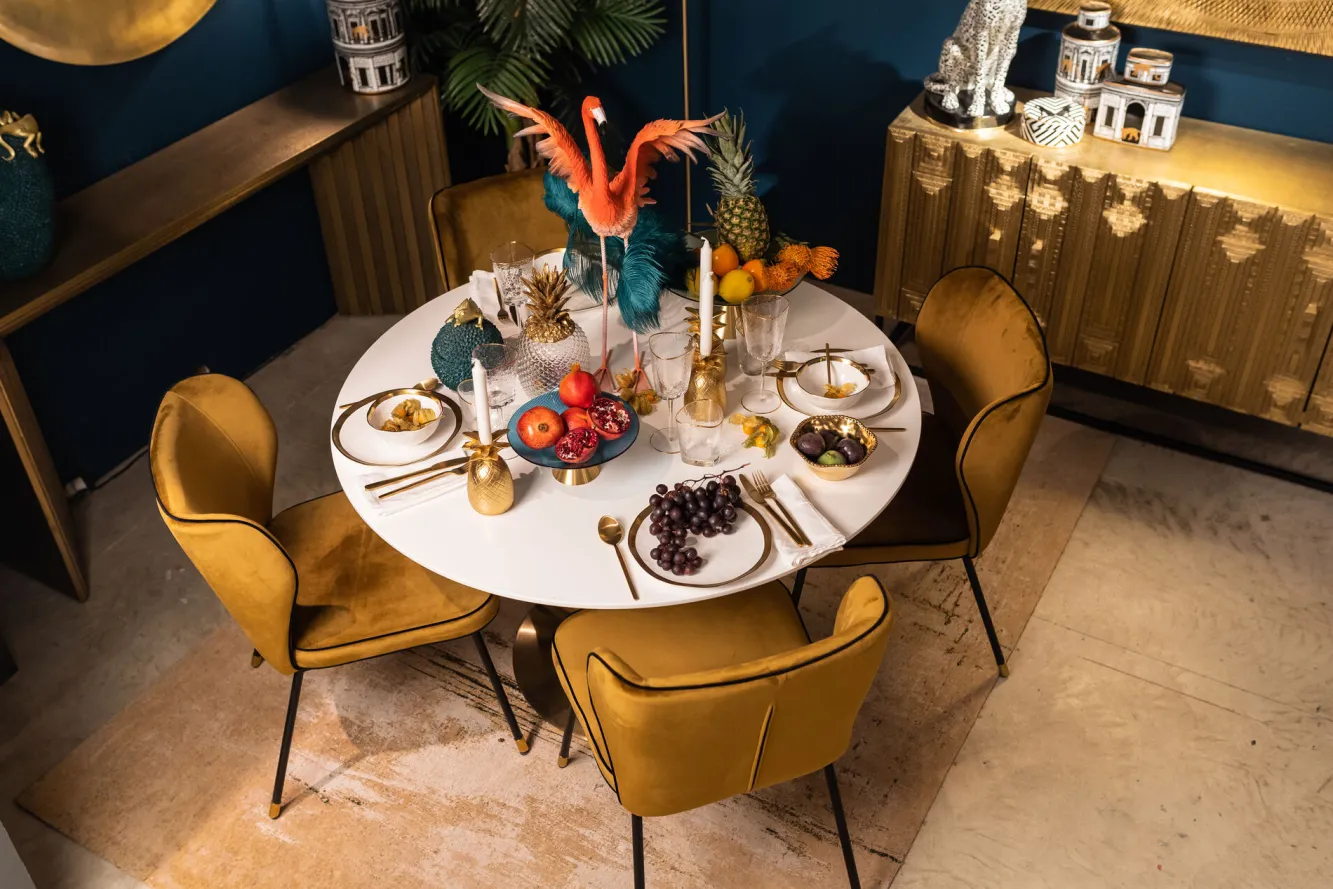 Hot KARE Design Talerz Bell ∅31 cm biało-złoty - KARE