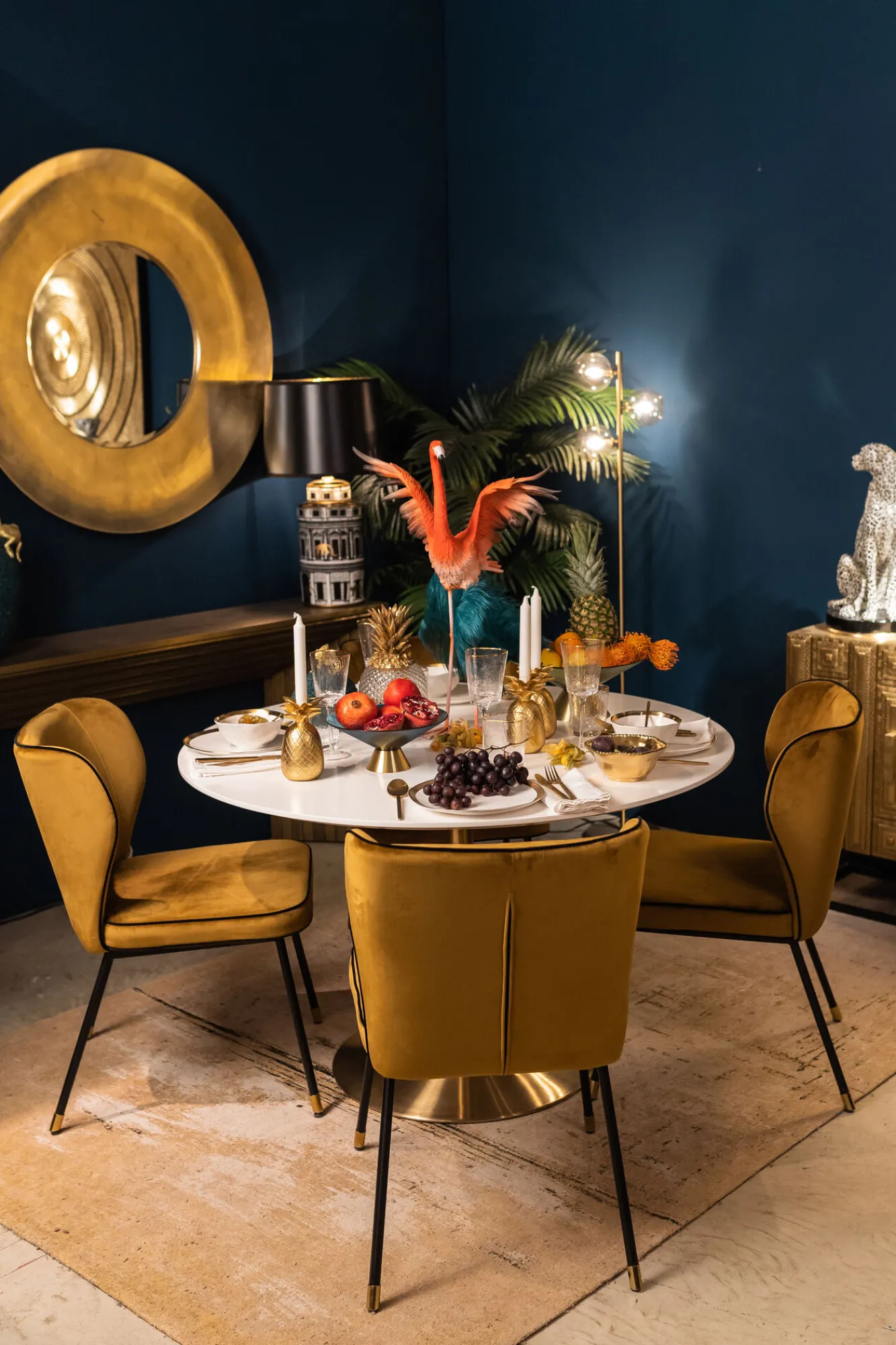 Hot KARE Design Talerz Bell ∅31 cm biało-złoty - KARE