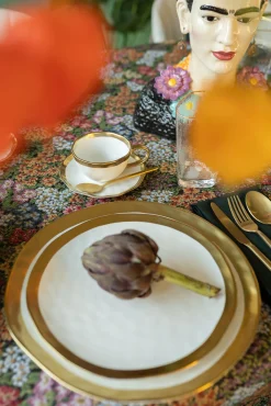 Hot KARE Design Talerz Bell ∅31 cm biało-złoty - KARE