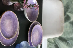 Sale KARE Design Talerz deserowy fioletowy Ø21 cm ceramika - KARE