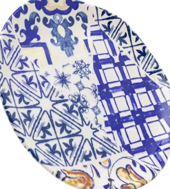 Best KARE Design Talerz deserowy Fresco Ø21 cm biało-niebieski - KARE