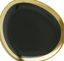 Online KARE Design Talerz deserowy Vibrations 20x20 cm grafitowo-złoty - KARE