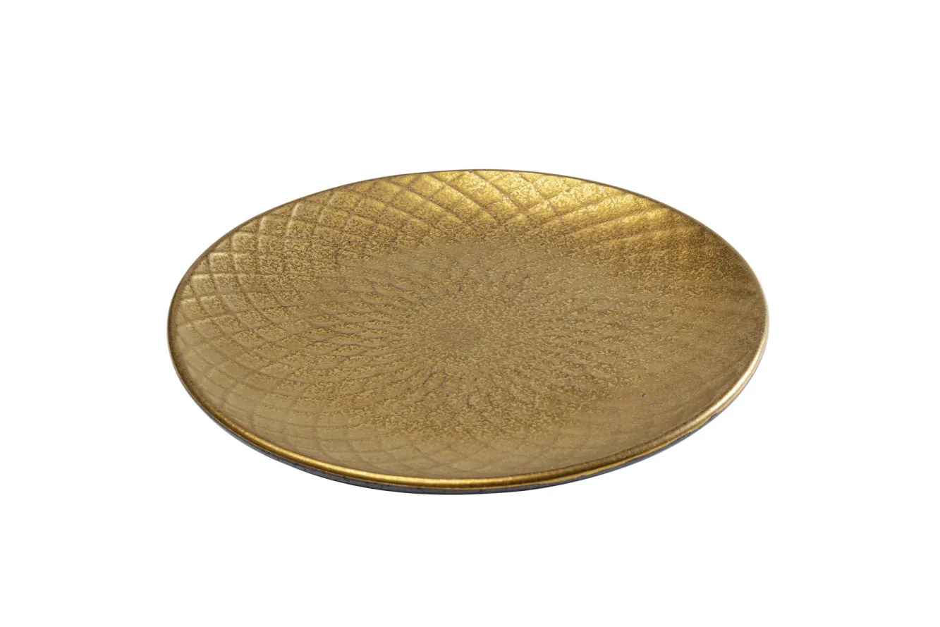 Outlet KARE Design Talerz deserowy z porcelany złoty Ø20 cm - KARE