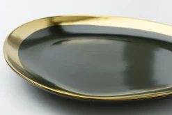 Clearance KARE Design Talerz do serwowania Vibrations 27 cm grafitowo-złoty - KARE