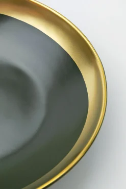 Clearance KARE Design Talerz do serwowania Vibrations 27 cm grafitowo-złoty - KARE