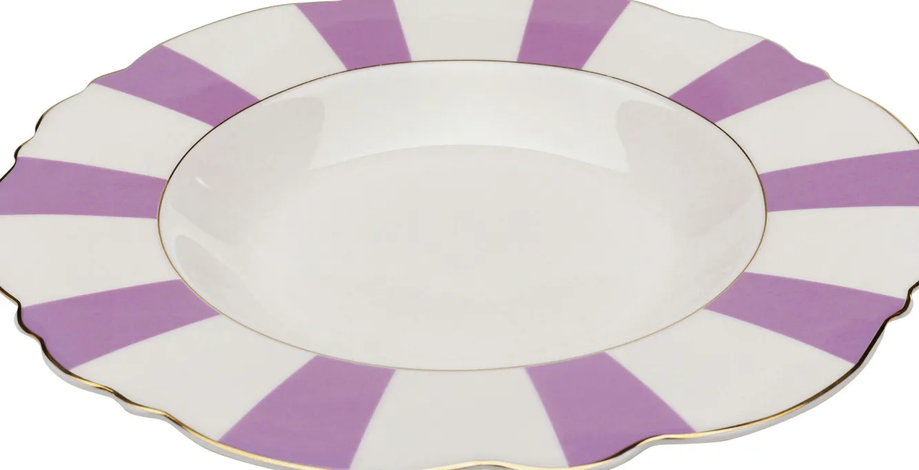 Outlet KARE Design Talerz głęboki Harlequin fioletowy Ø23cm - KARE