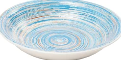 Outlet KARE Design Talerz głęboki Swirl Ø21 cm niebieski - KARE