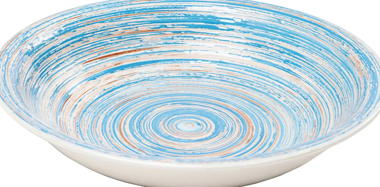 Outlet KARE Design Talerz głęboki Swirl Ø21 cm niebieski - KARE