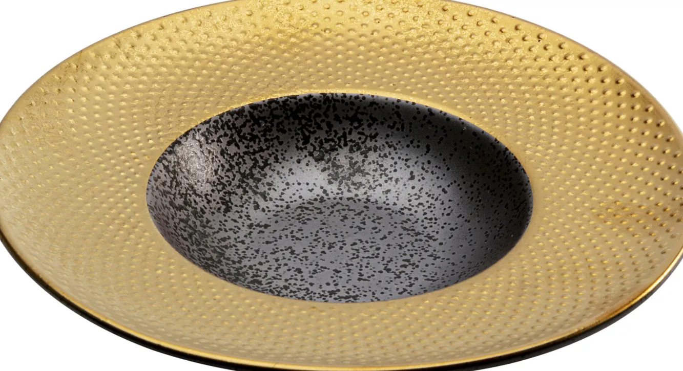 Hot KARE Design Talerz głęboki z porcelany czarno-złoty Ø22 cm - KARE