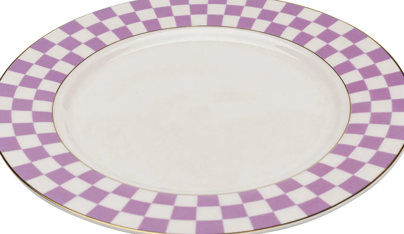 Fashion KARE Design Talerz Harlequin fioletowy Ø21cm - KARE