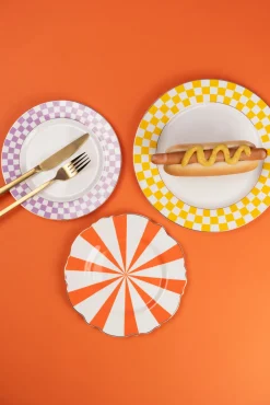 Fashion KARE Design Talerz Harlequin fioletowy Ø21cm - KARE