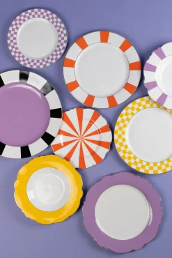 Fashion KARE Design Talerz Harlequin fioletowy Ø21cm - KARE