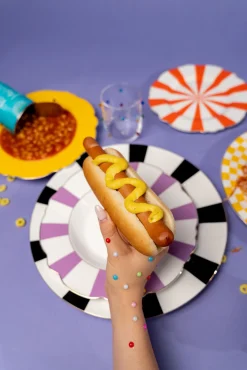 New KARE Design Talerz Harlequin fioletowy Ø31cm - KARE