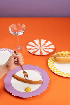 Best KARE Design Talerz Harlequin fioletowy Ø27cm - KARE