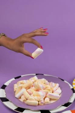 Best KARE Design Talerz Harlequin fioletowy Ø27cm - KARE