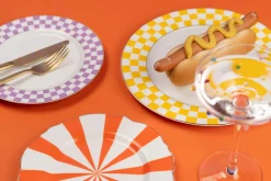 Sale KARE Design Talerz Harlequin pomarańczowy Ø22cm - KARE