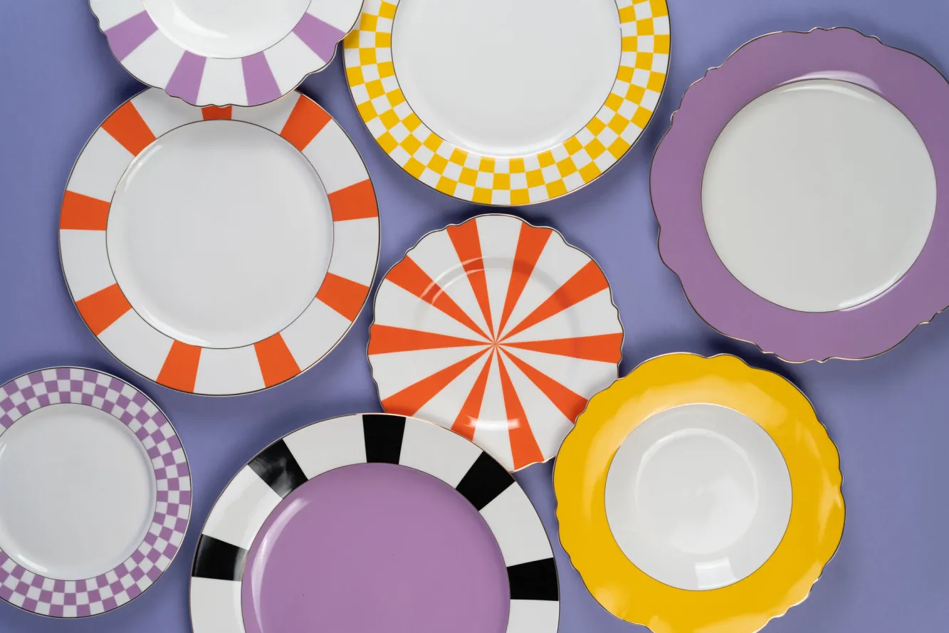 Fashion KARE Design Talerz Harlequin żółty Ø27cm - KARE