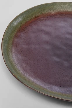 Outlet KARE Design Talerz obiadowy fioletowo-zielony kamionka Ø27 cm - KARE