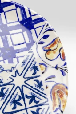 Clearance KARE Design Talerz obiadowy Fresco Ø26 cm biało-niebieski - KARE