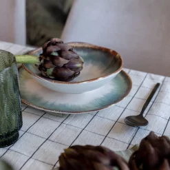 Fashion KARE Design Talerz Organic ∅26 cm biało-niebieski - KARE