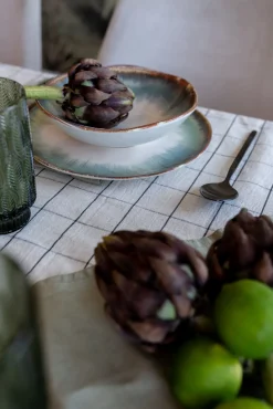 Fashion KARE Design Talerz Organic ∅26 cm biało-niebieski - KARE