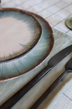 Fashion KARE Design Talerz Organic ∅26 cm biało-niebieski - KARE