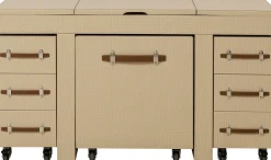 Clearance KARE Design Toaletka rozkładana z siedziskiem i kontenerkami tapicerowana 138x51 cm - KARE