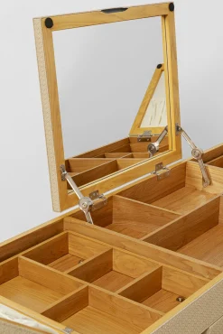 Clearance KARE Design Toaletka rozkładana z siedziskiem i kontenerkami tapicerowana 138x51 cm - KARE