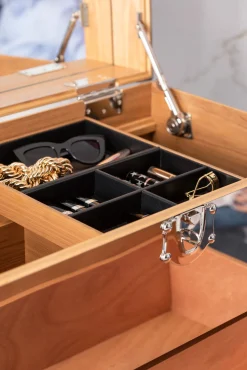 Hot KARE Design Toaletka z lustrem i szufladami glamour stal nierdzewna 65x100 cm - KARE