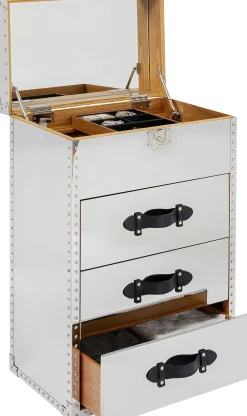 Hot KARE Design Toaletka z lustrem i szufladami glamour stal nierdzewna 65x100 cm - KARE