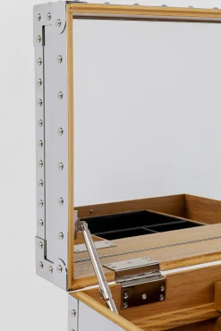 Hot KARE Design Toaletka z lustrem i szufladami glamour stal nierdzewna 65x100 cm - KARE