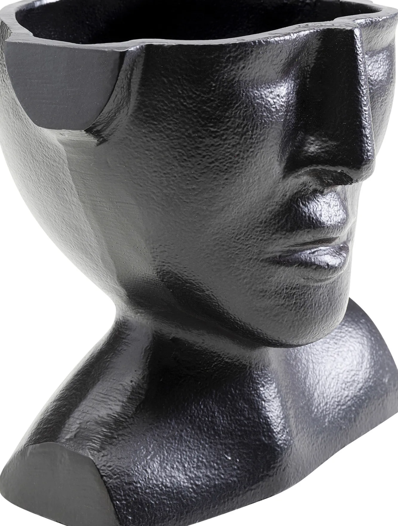 Online KARE Design Wazon aluminiowy czarny motyw twarzy 17x17 cm - KARE